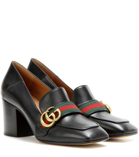 black suede gucci loafers|gucci loafer with heel.